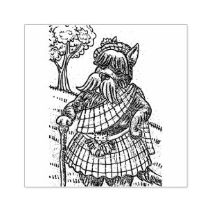 SCOTTISH TERRIER IN KILT, CAT SPORRAN, SCOTTIE DOG RUBBER STAMP