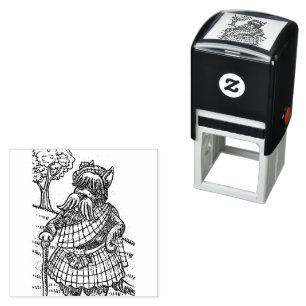 SCOTTISH TERRIER IN KILT, CAT SPORRAN, SCOTTIE DOG SELF-INKING STAMP