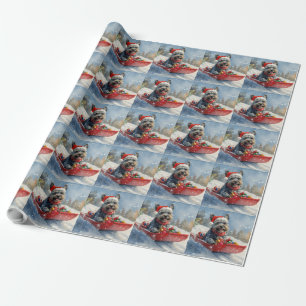 Scottish Terrier in Sledge Let it Snow Christmas Wrapping Paper