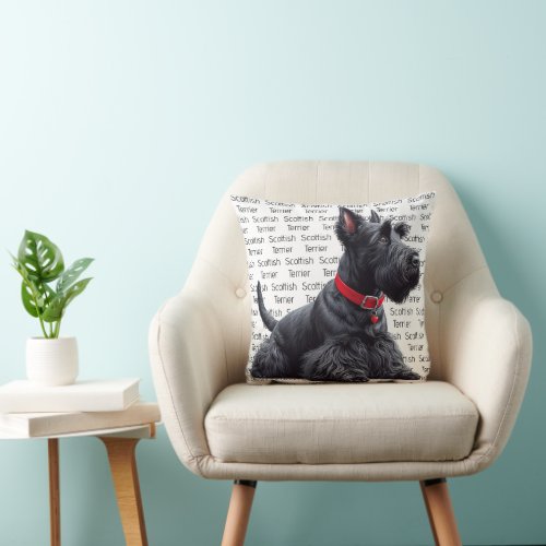 Scottish Terrier in Throw Pillow