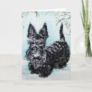 Scottish Terrier in Winter "Nora" Holiday Card