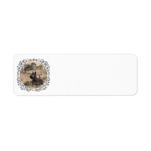 Scottish Terrier Ink Sketch Label