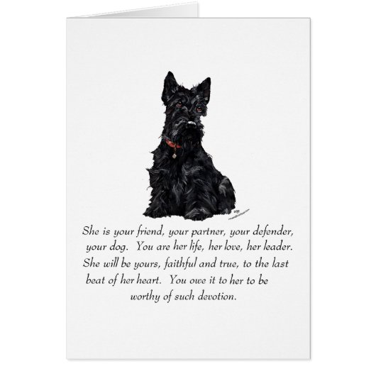 Scottish Terrier Keepsake - FEMALE Cards (Front)