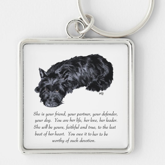 Scottish Terrier Keepsake - FEMALE Keychain (Front)