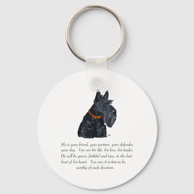 Scottish Terrier Keepsake Keychain (Front)