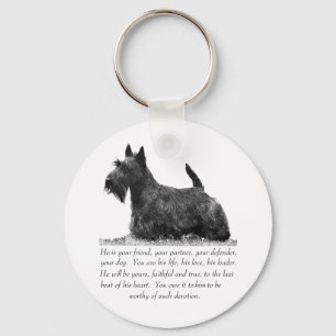 Scottish Terrier Keepsake - MALE Dog Keychain