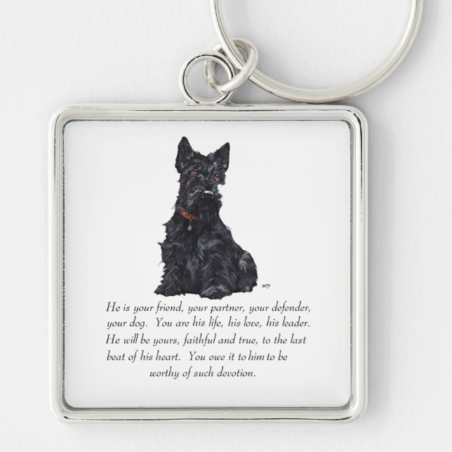Scottish Terrier Keepsake - MALE Dog Keychain (Front)