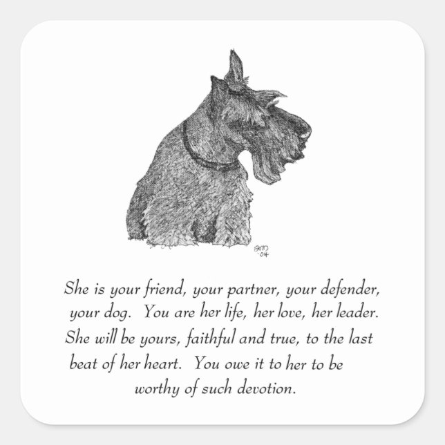 Scottish Terrier Keepsakes - FEMALE Square Sticker (Front)