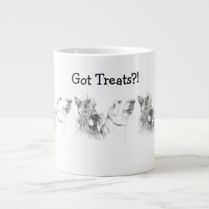Scottish Terrier Labrador Friends Ink Drawing Giant Coffee Mug