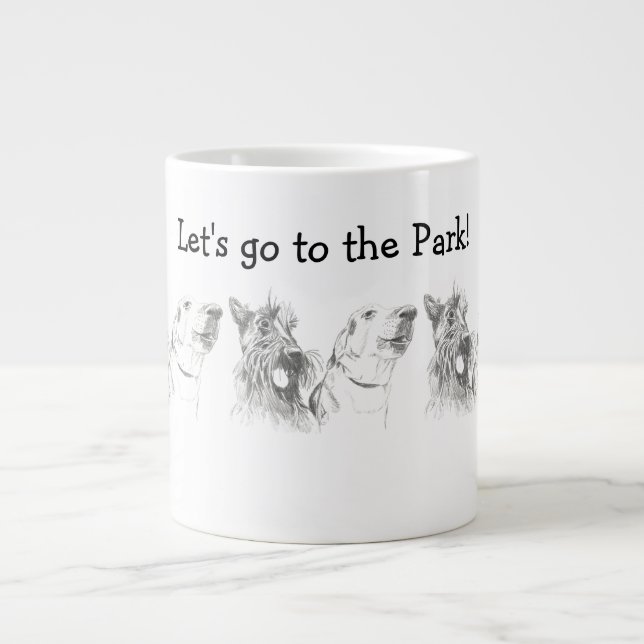 Scottish Terrier Labrador Friends|To The Park Giant Coffee Mug (Front)