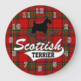 Scottish Terrier Large Clock