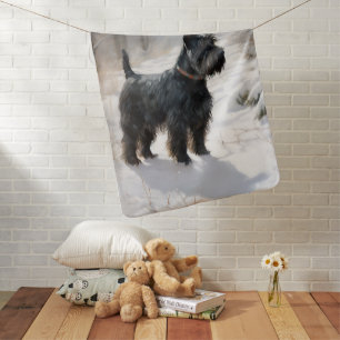 Scottish Terrier Let It Snow Christmas Baby Blanket