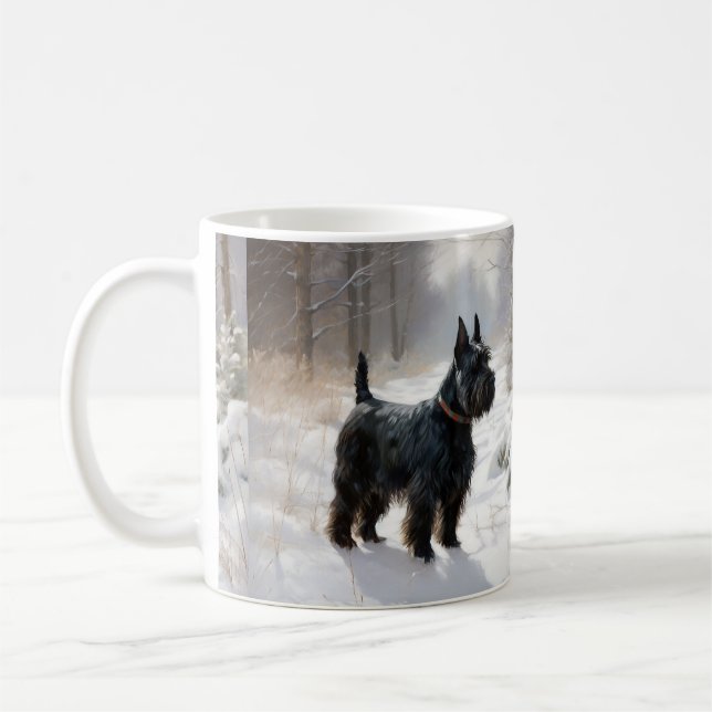 Scottish Terrier Let It Snow Christmas Coffee Mug (Left)