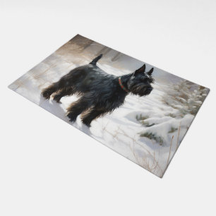 Scottish Terrier Let It Snow Christmas Doormat