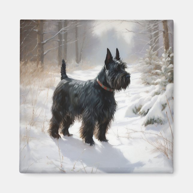 Scottish Terrier Let It Snow Christmas Magnet (Front)