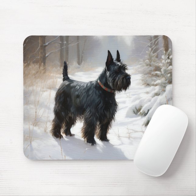 Scottish Terrier Let It Snow Christmas Mouse Pad (With Mouse)