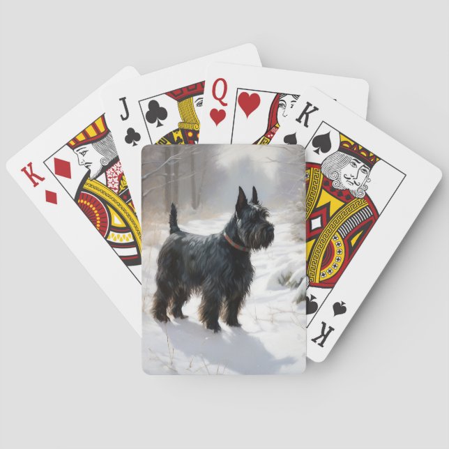 Scottish Terrier Let It Snow Christmas Poker Cards (Back)