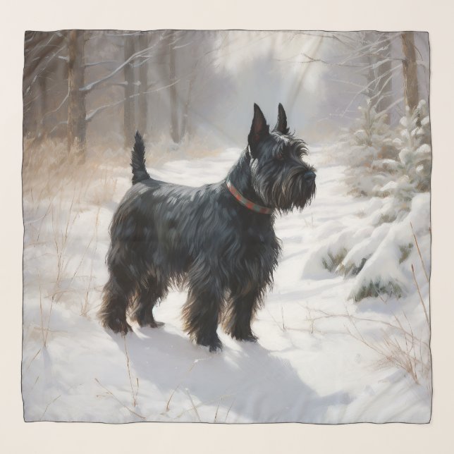 Scottish Terrier Let It Snow Christmas Scarf (Front)