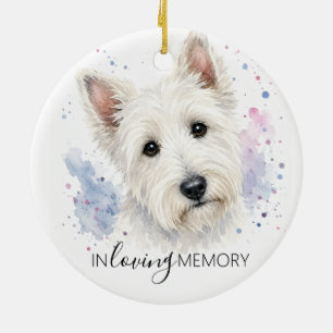 Scottish Terrier memorial watercolour christmas Ceramic Ornament