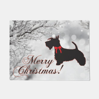 Scottish Terrier Merry Christmas Doormat