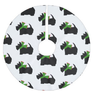 Scottish Terrier Merry Christmas Plaid Brushed Polyester Tree Skirt