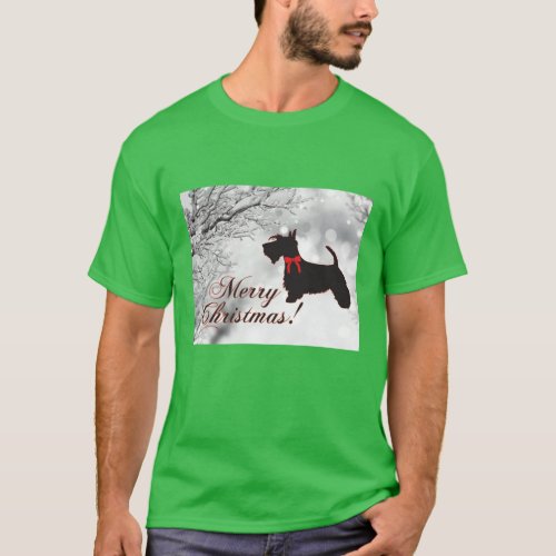 Scottish Terrier Merry Christmas T_Shirt