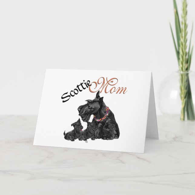 Scottish Terrier Mom & Pups Card (Front)