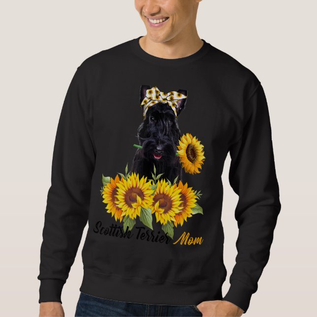 Scottish Terrier Mom Sunflower Summer Dog Mom Mama Sweatshirt (Front)