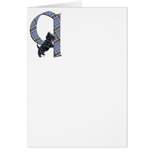 Scottish Terrier Monogram Q Cards (Front)