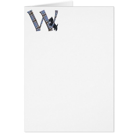 Scottish Terrier Monogram W Cards (Front)