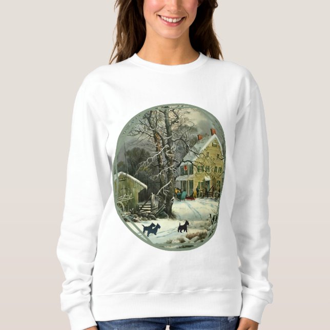 Scottish Terrier Old Fashioned Winter Sweatshirt (Front)