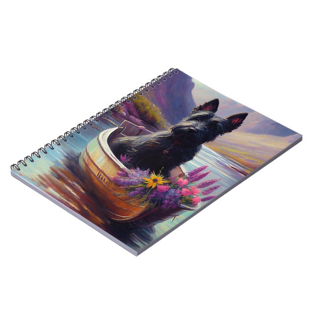 Scottish Terrier on a Paddle: A Scenic Adventure Notebook (Left Side)