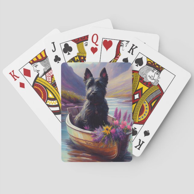 Scottish Terrier on a Paddle: A Scenic Adventure Poker Cards (Back)