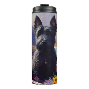 Scottish Terrier on a Paddle: A Scenic Adventure Thermal Tumbler