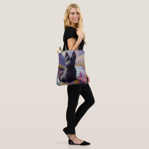 Scottish Terrier on a Paddle: A Scenic Adventure Tote Bag