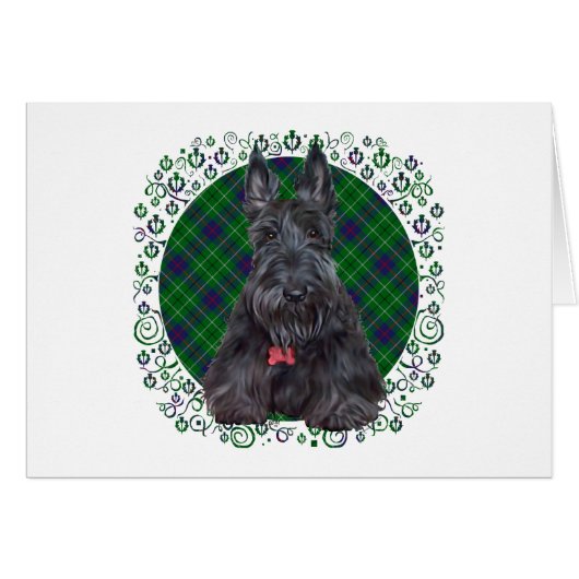 Scottish Terrier on Tartan (Front Horizontal)