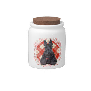 Scottish Terrier on Tartan Candy Jar