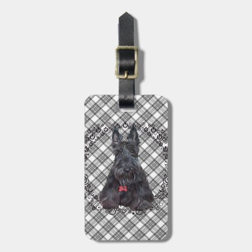 Scottish Terrier on Tartan Luggage Tag