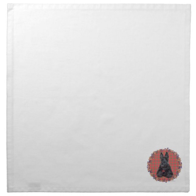 Scottish Terrier on Tartan Napkin (Front)