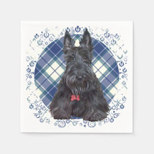 Scottish Terrier on Tartan Paper Napkins