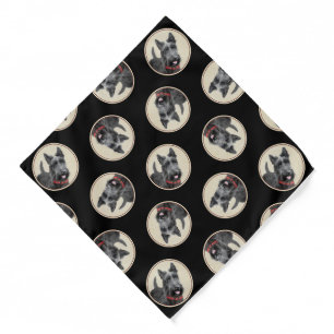 Scottish Terrier Painting Black Original Dog Art Bandana