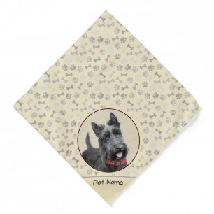 Scottish Terrier Painting Black Original Dog Art Bandana