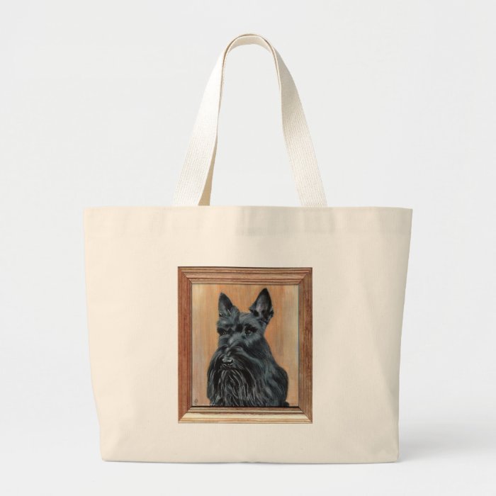 Scottish Terrier Painting Canvas Bags