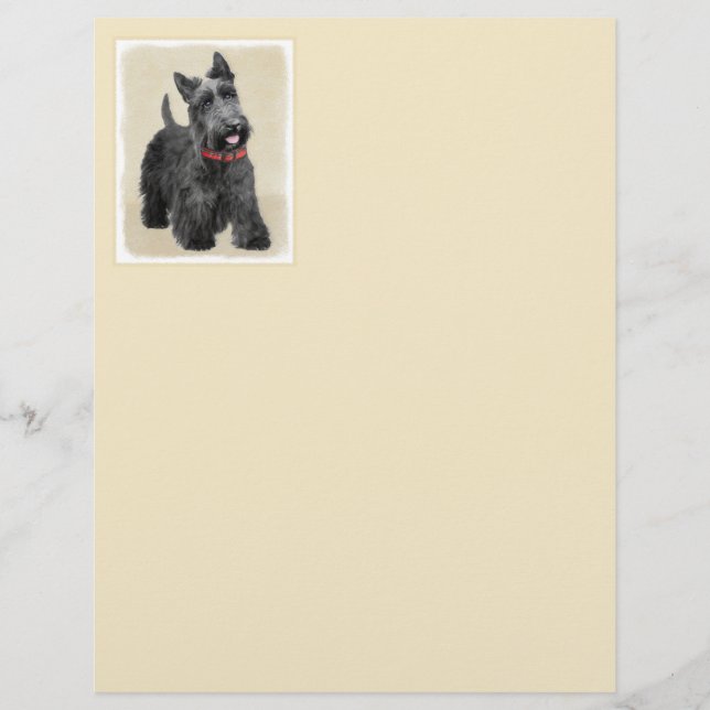 Scottish Terrier Painting - Cute Original Dog Art (Front)