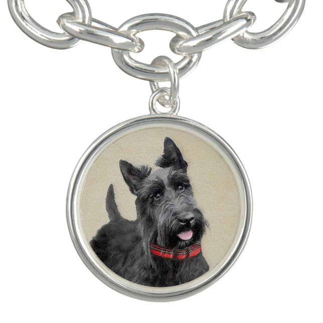 Scottish Terrier Painting - Cute Original Dog Art Bracelet (Design)