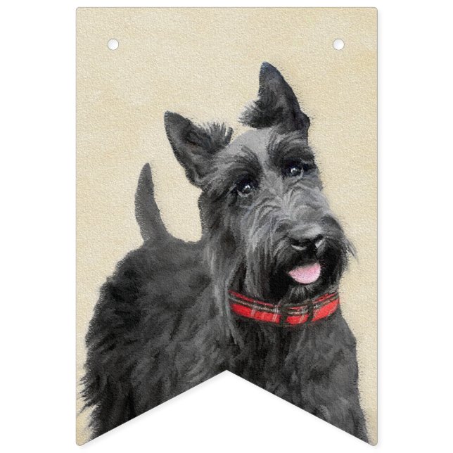 Scottish Terrier Painting - Cute Original Dog Art Bunting Flags (First Flag)