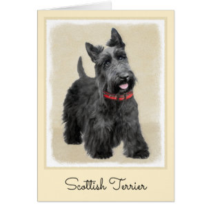 Scottish Terrier Painting - Cute Original Dog Art Cards