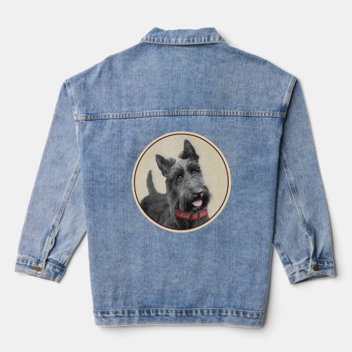 Scottish Terrier Painting _ Cute Original Dog Art Denim Jacket