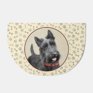 Scottish Terrier Painting - Cute Original Dog Art Doormat