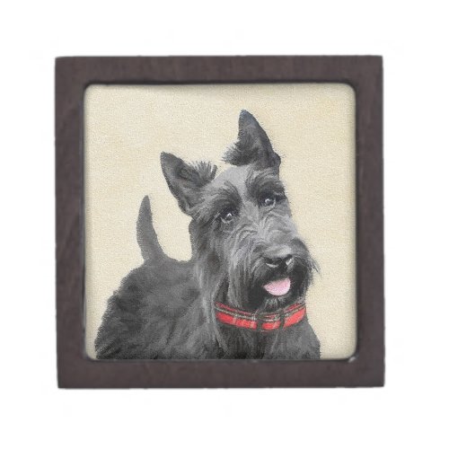 Scottish Terrier Painting _ Cute Original Dog Art Gift Box